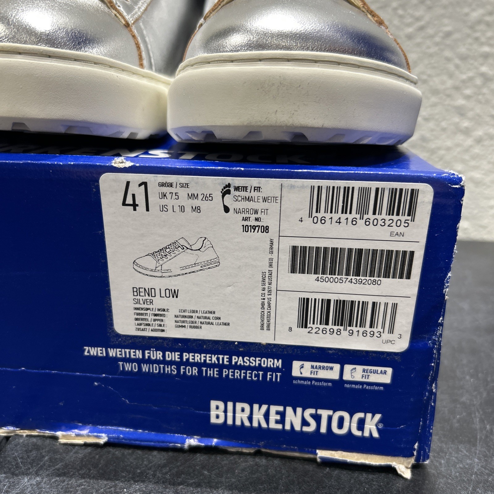Birkenstock Bend Low Color Silver EU 41 US W10 M8