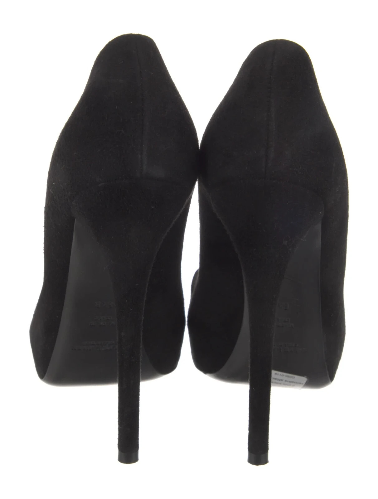Designer Ralph Lauren Collection Black Suede Semi Round Toe 5″ High Heel Pumps
