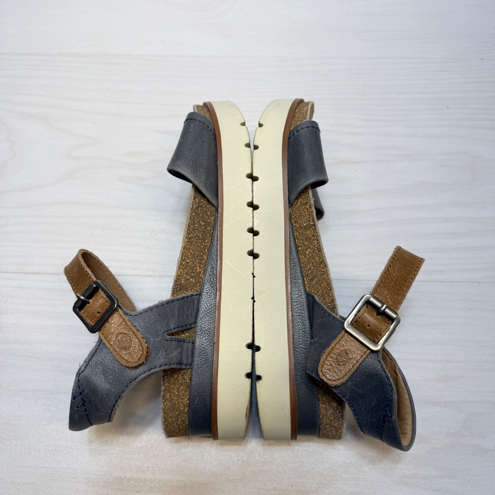 JOSEF SEIBEL Clea 01 Leather Cork Platform Heel Sandal Women’s Sz 37