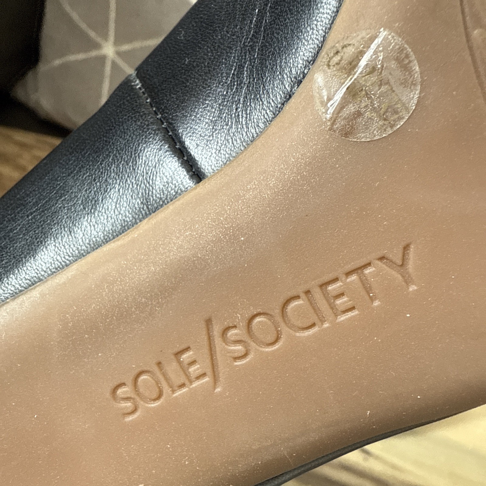 SOLE SOCIETY Point Toe Pumps Sz 6.5M Black Leather 3.25” Stiletto Heels LUNEIRA