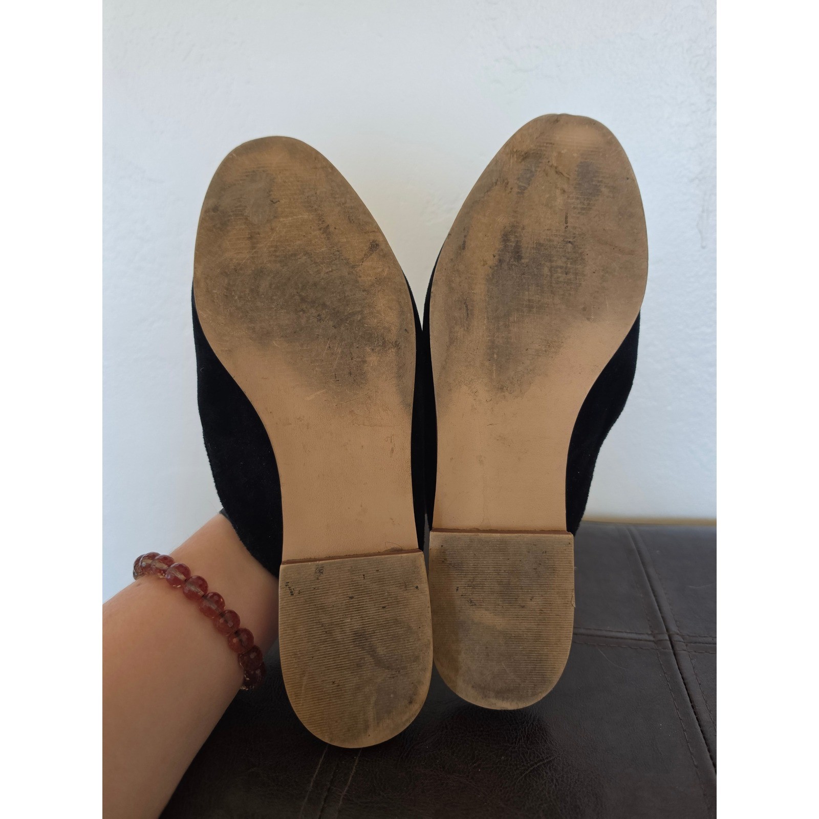 Inkkas Frida Floral Embroidered Boho Cottage Extra Velour Slip on Mules sz 9