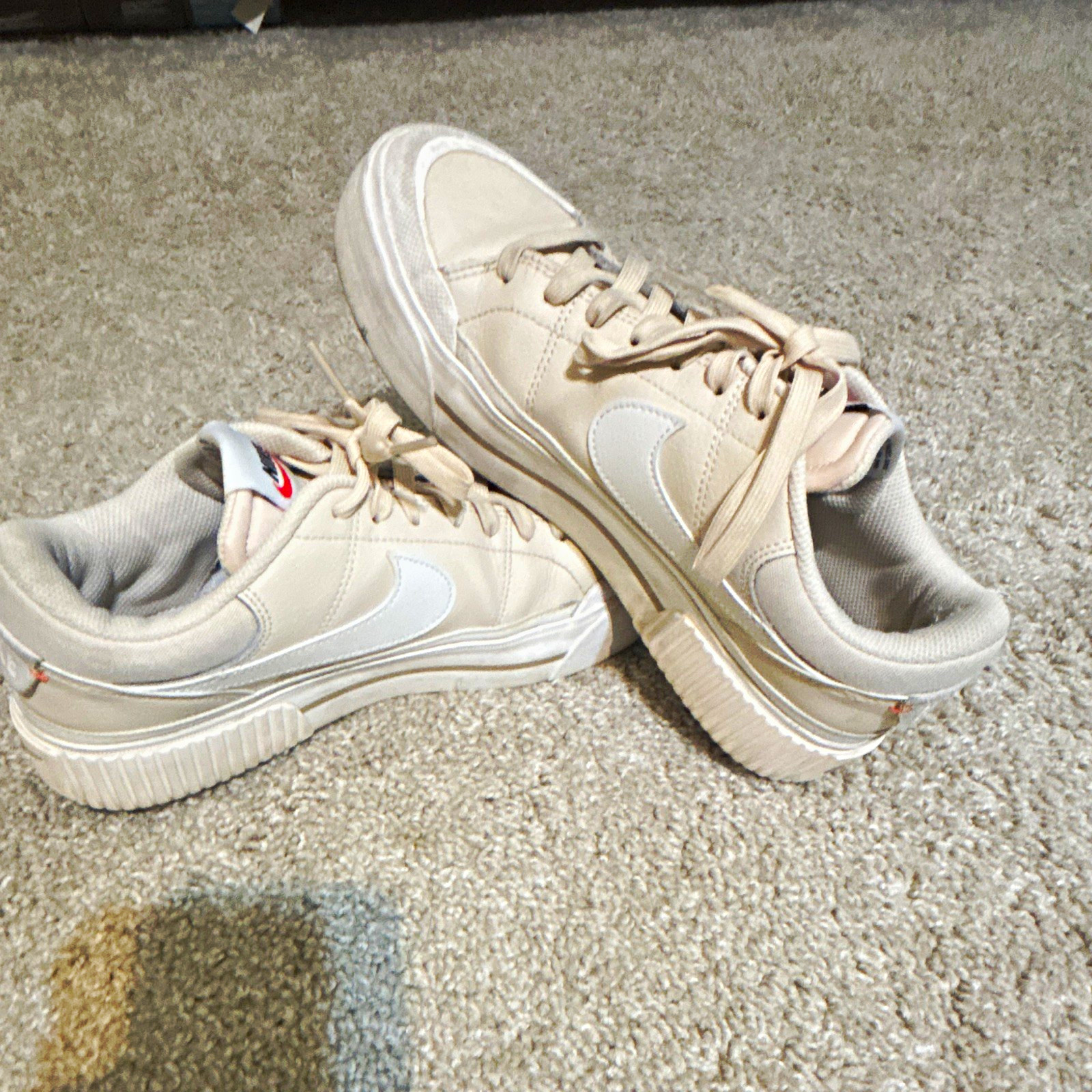 Nike Court Legacy Lift Low Top Lace Up Sneaker Beige/White DM7590-200 Womens