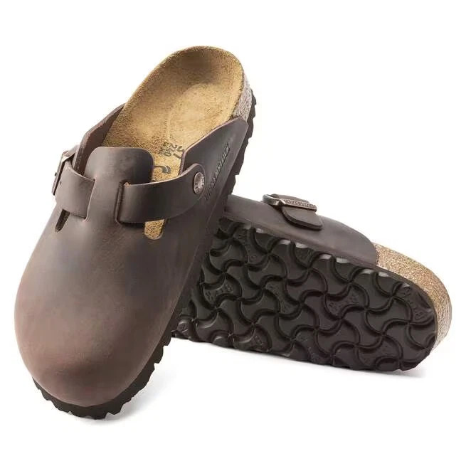Birkenstock Boston Habana Oiled Leather Clog Shoes Narrow/Wide EU Size 37-45 NEW
