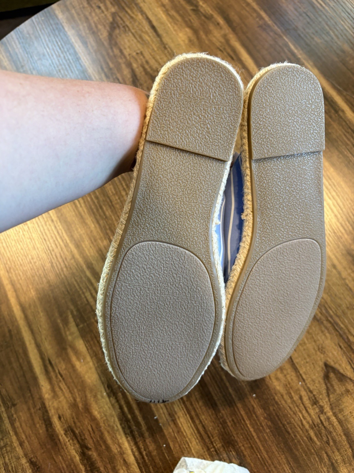 Madden Girl Women’s Size 8 Canvas Blue/White Striped Espadrille Slip-On Flats