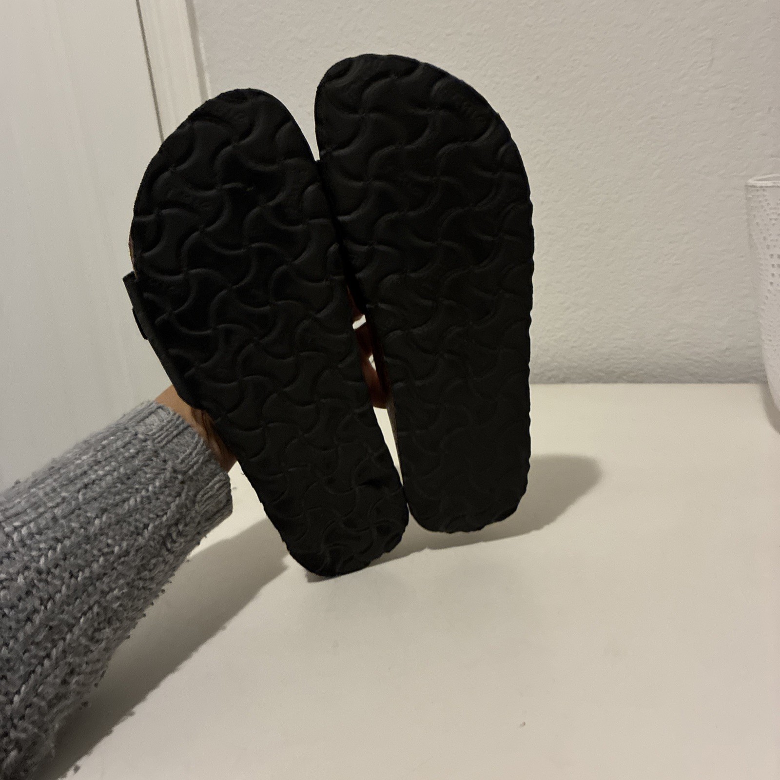 Birkenstock Tula Madrid Leather Slides Sandals with Buckle Black Womens 7/38