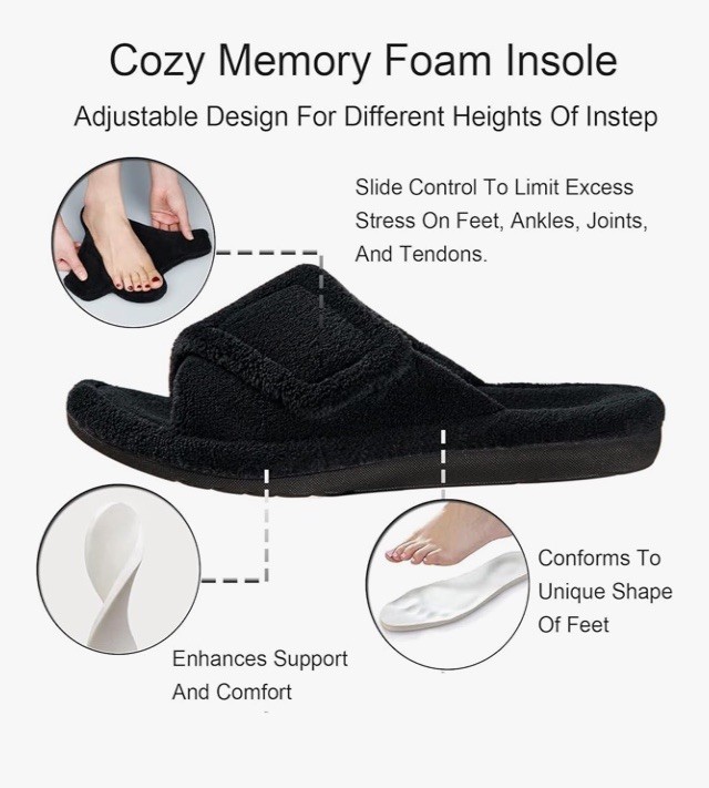 Women Plantar Fasciitis Fuzzy House Orthopedic Adjustable Slippers Arch Suppor 8