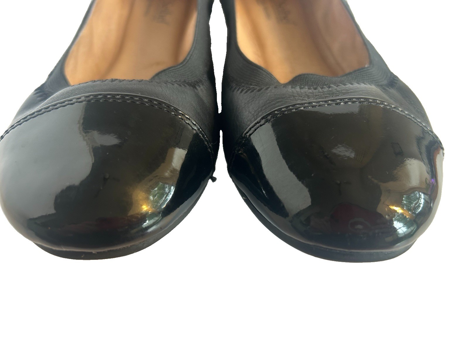 Josef Seibel (US 9/9.5, EU 40) Pippa 07 Black Leather Patent Cap Toe Ballet Flat