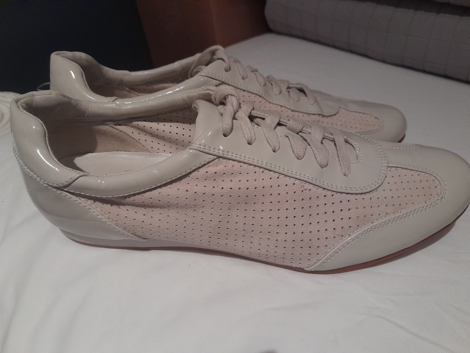 Cole Haan Womens Patent Leather / Suede Sneakers Gray Size 9B