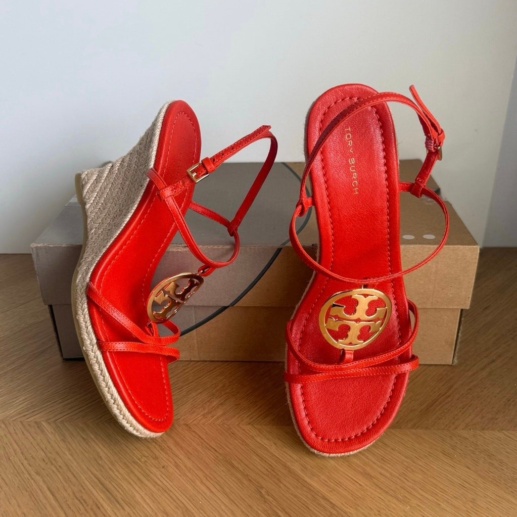 Tory Burch Capri Miller ‘Desert Flower Orange’ Women Wedge Heel- SZ 7.5
