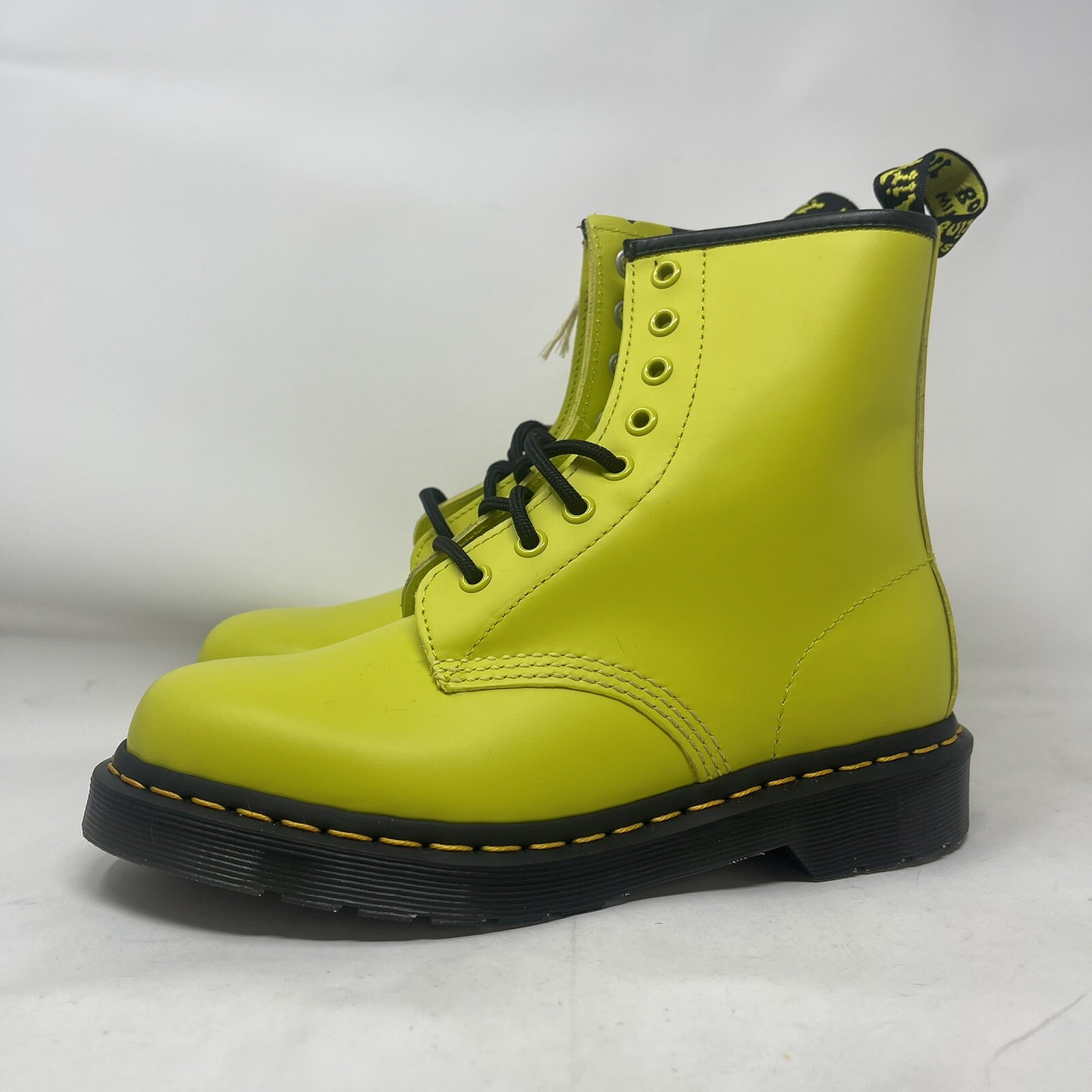 New Dr. Martens 1460 Smooth Leather Yellow Lace Up Boots US Size 5M/6W or 8M/9W