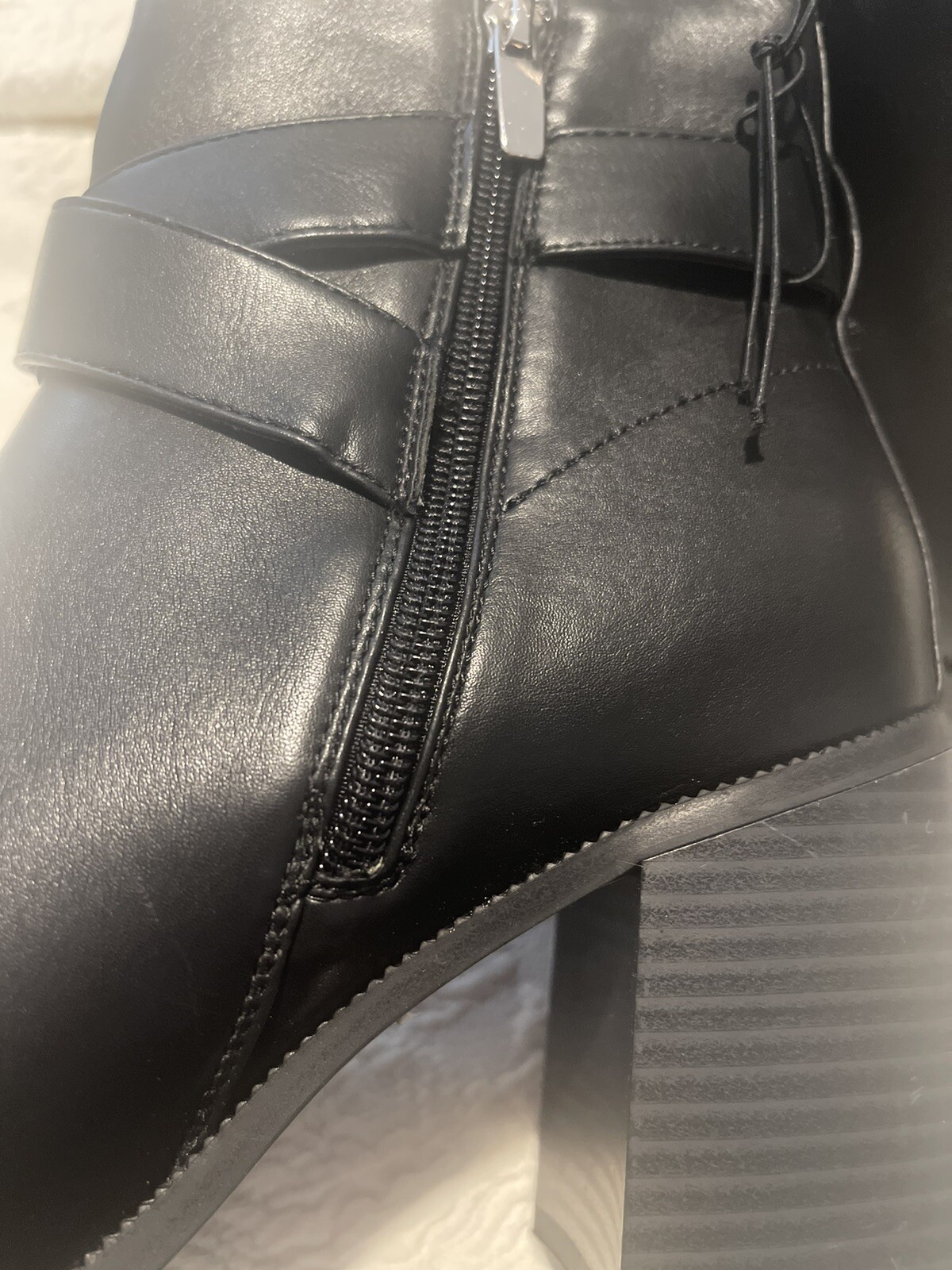 NWT Size 8.5 Black Faux Leather Ankle Boots. No Box. Grunge. Punk Goth