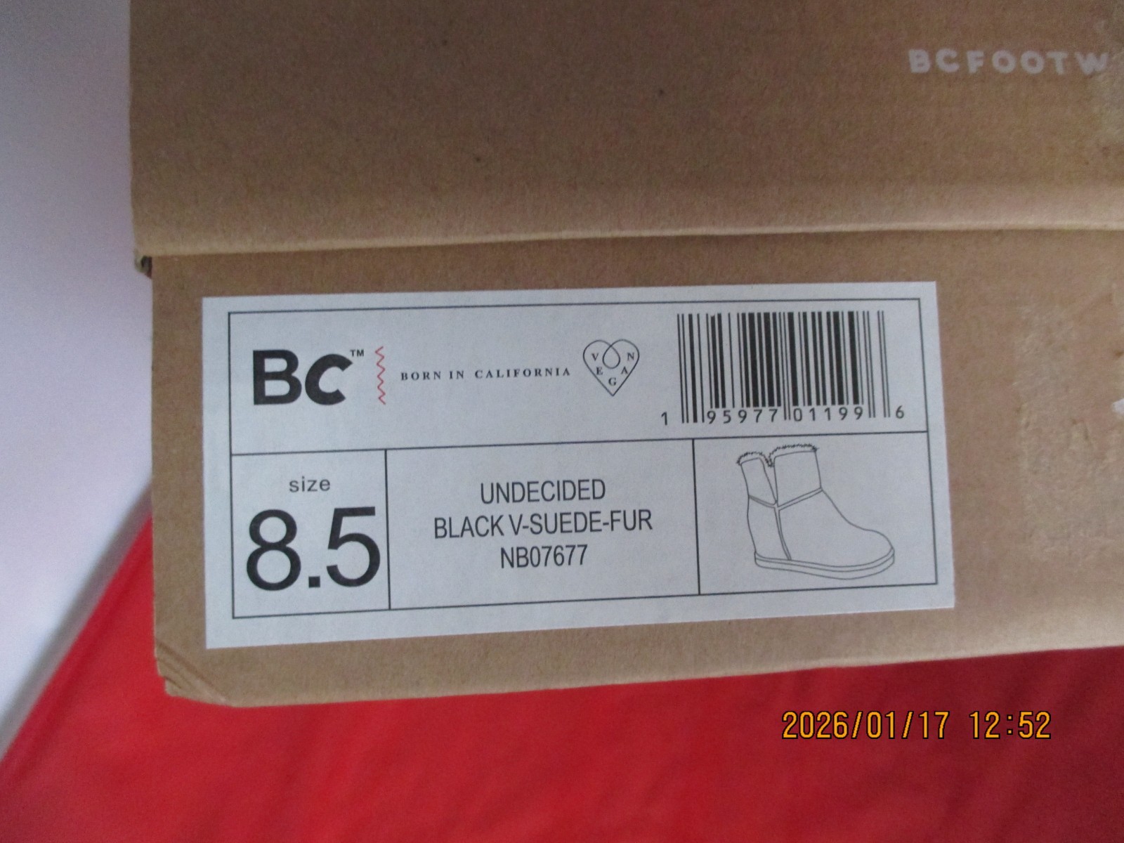 BC Undecided Vegan Suede Wedge Ankle Booties $109 – US Size 8 1/2 – Black – 1425