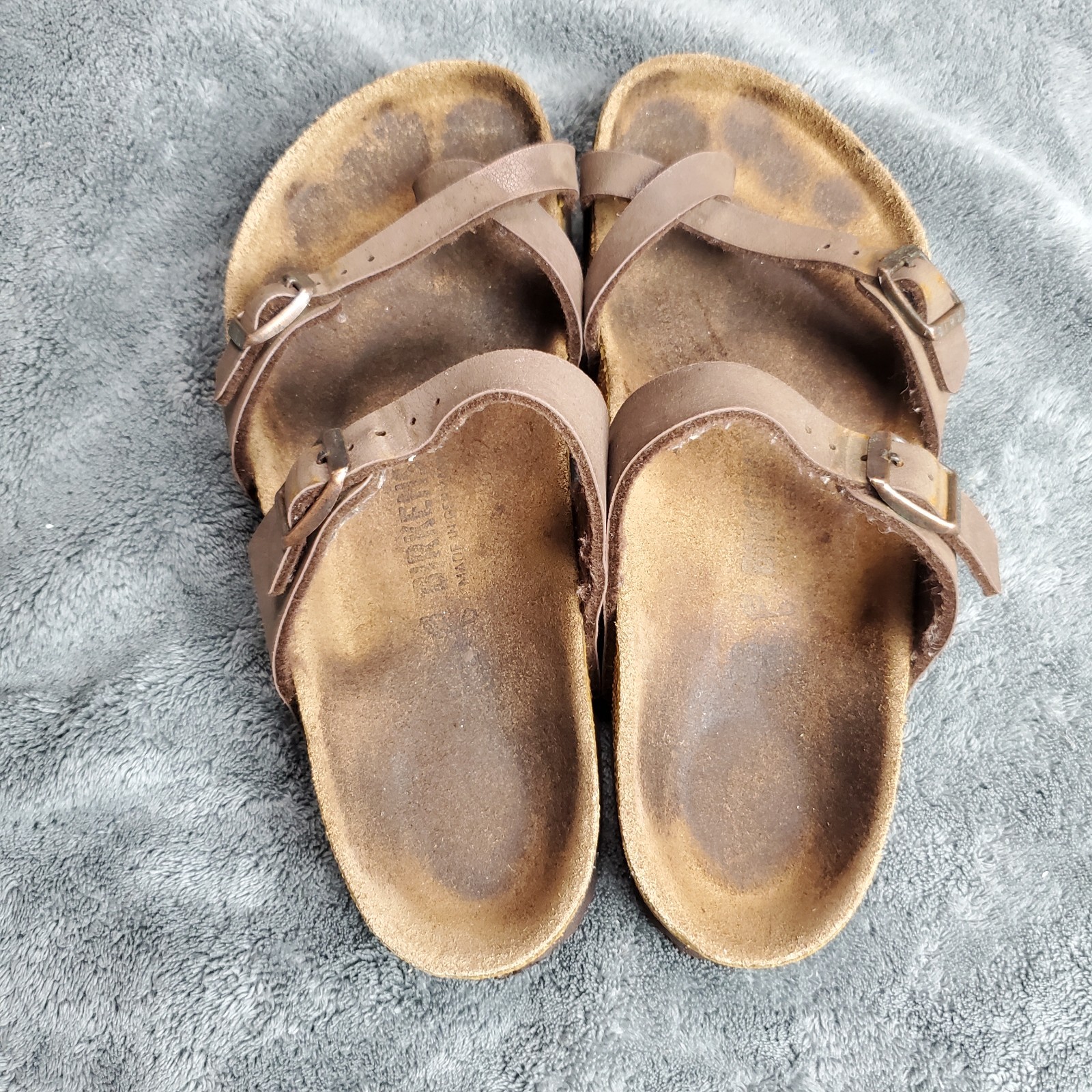 Birkenstock Mayari Sandals Womens 7 EU 38 Brown Slip On Preppy Vacation Sandal