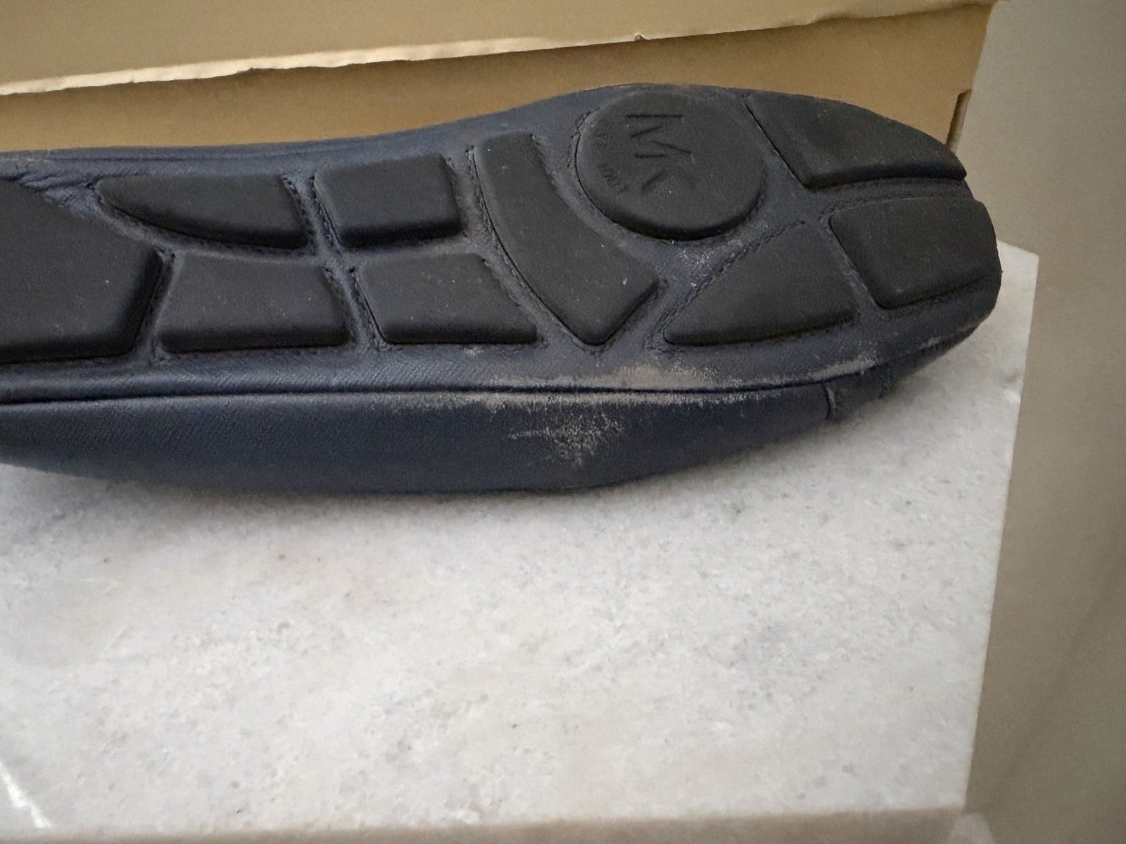 Michael Kors Navy Fulton Moc Saffiano Size 7M. Please See Photos For Condition