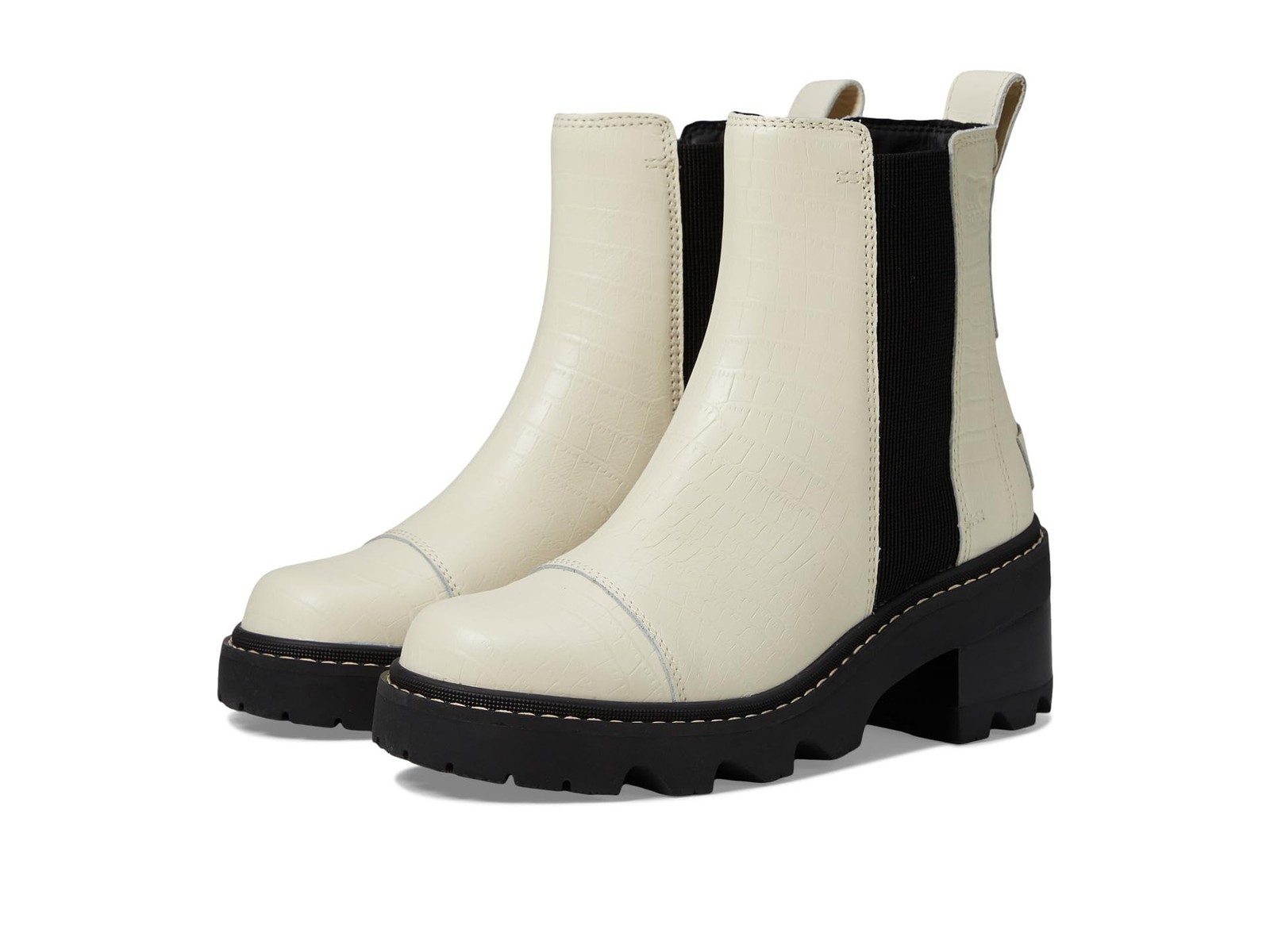 SOREL Women’s Joan Now Chelsea Boot – Chalk, Black – 8