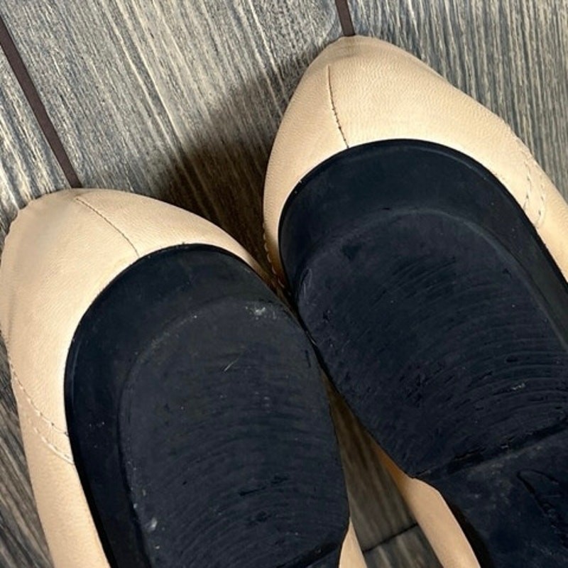 Clarks Collection Blanche Rosa Leather Women Slip On Flats Nude Ecru Sz 9.5 Mom