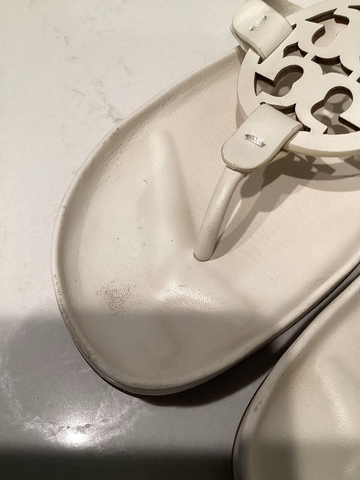 Tory Burch Miller Cloud Sandals Size 8 1/2 Cream Off-White