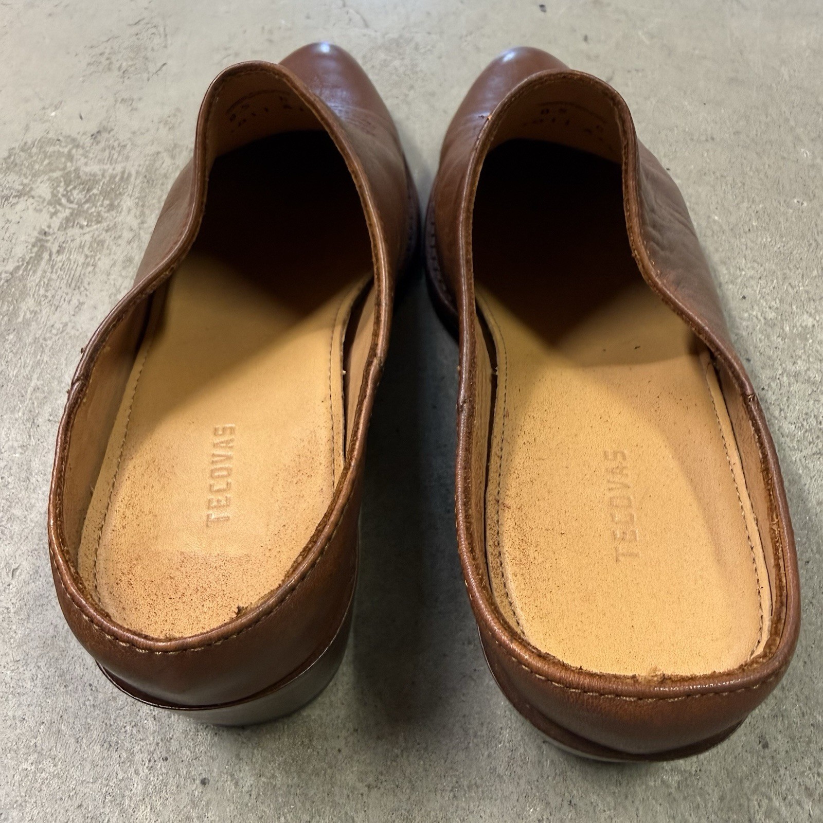 Tecovas The Sophie Mules Bovine Leather Caramel Women’s 8.5 Carmel Brown Slipon