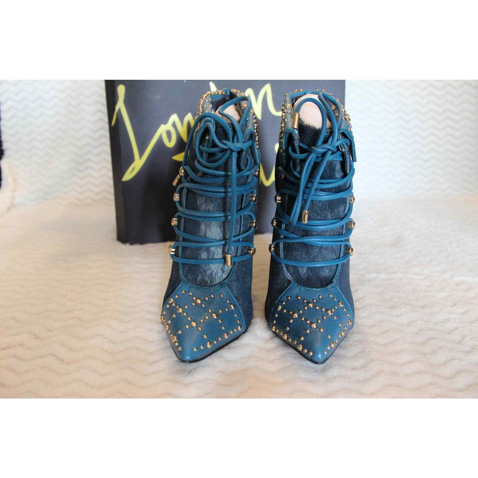 London Trash Della Lace-Up Studded Leather Bootie – New in Box