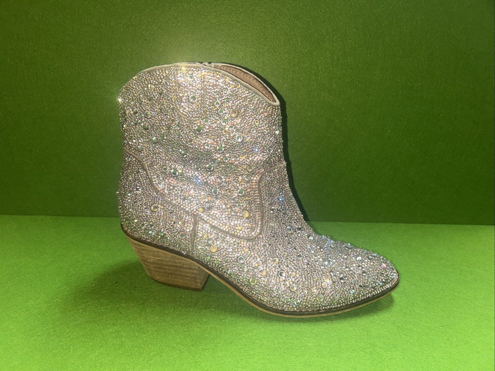 Corkys Shine Bright Clear Rhinestone Boots Western Dance Party Women 8 US