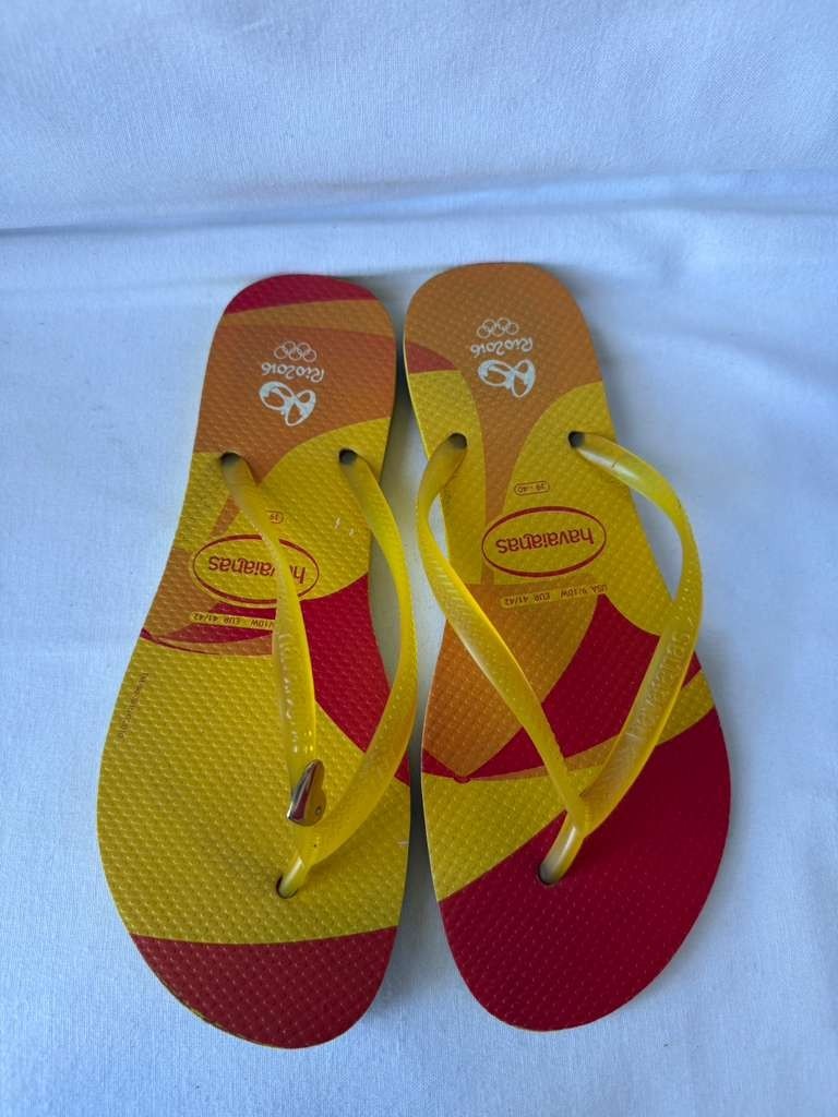 Havaianas Rio 2016 Olympic Flip Flops Yellow Red Women’s 9/10 EU 41/42