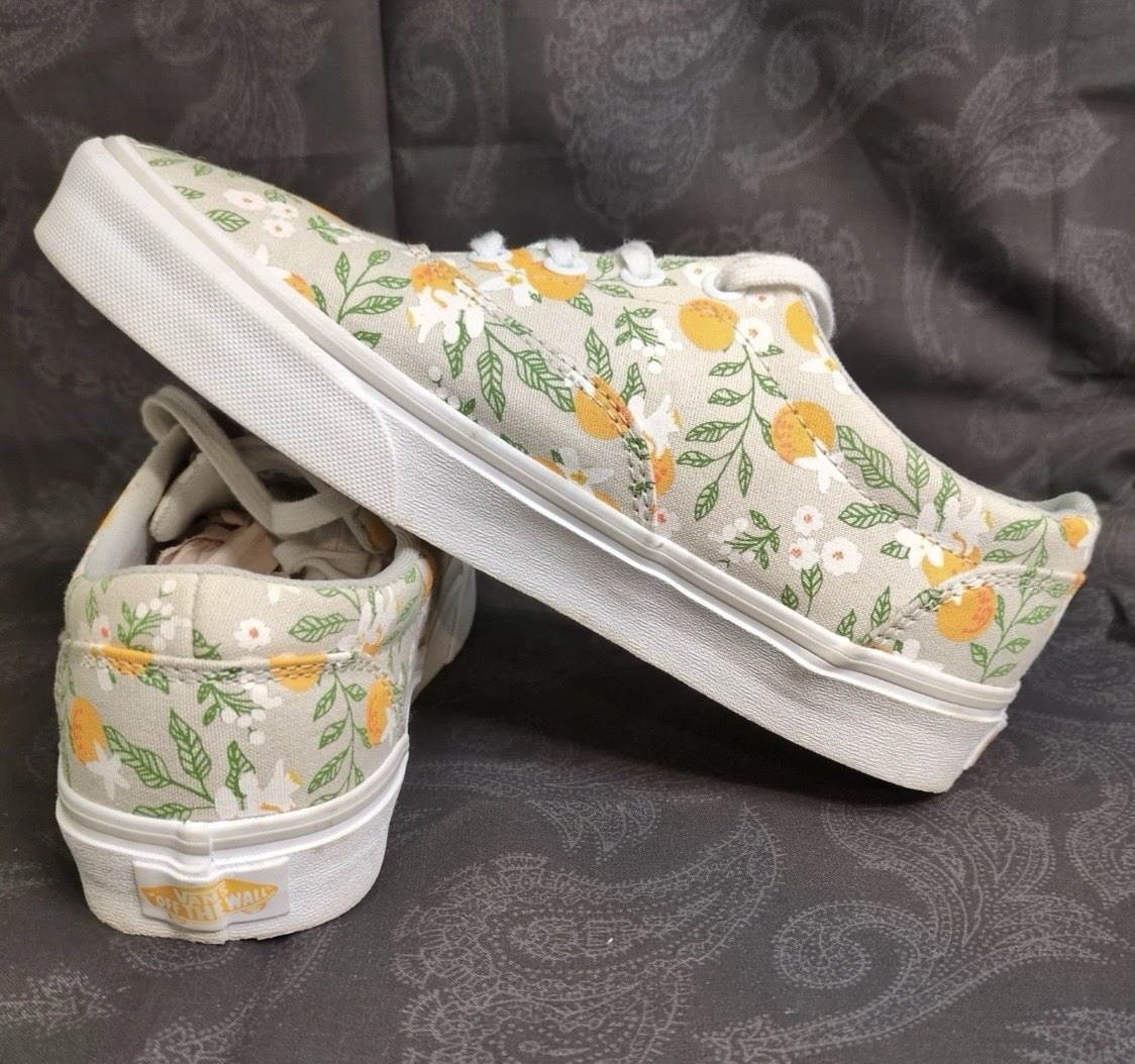 VANS 🍊Womens Sneaker Doheny 721356 Orange Blossom🍊 Floral Size 6.5 VGC 🍊💕
