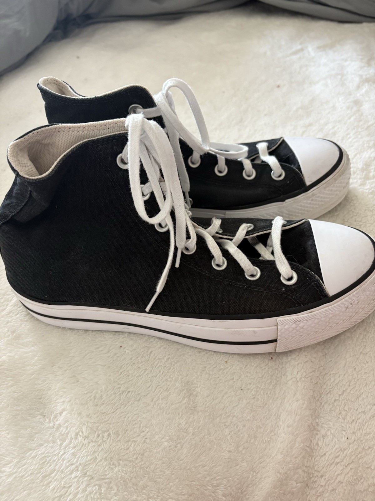 Converse All Star Chuck Taylor High Top Platform Black EUC