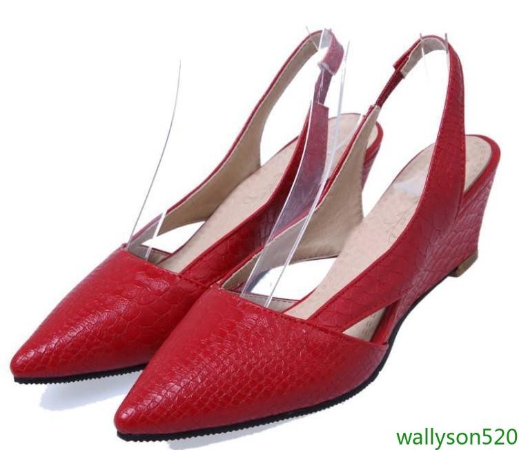 Women’s Snake Print Wedge Sandals Pointed Toe Slingback Dress Shoes SZ 5-10.5