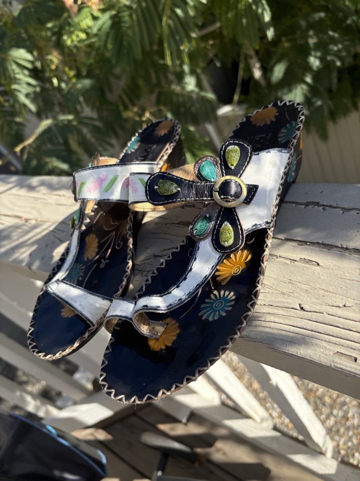 L’ARTISTE SANTORINI SLIDE SANDAL | Bohemian Sandal Wedges |Size 39