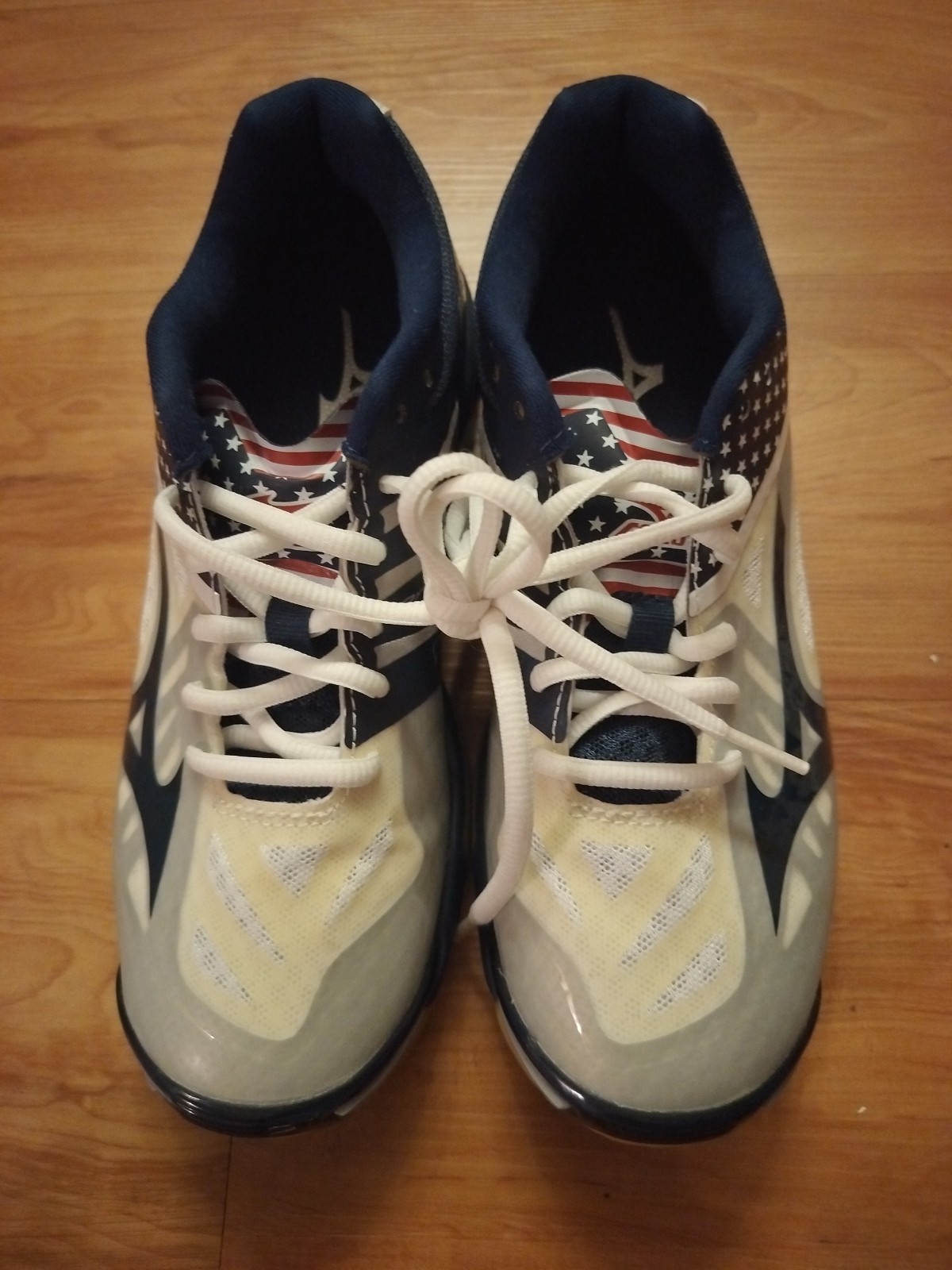Mizuno Wave Lightning Z2 Volleyball Sneakers Sz 7 Red White Blue Stars Stripe