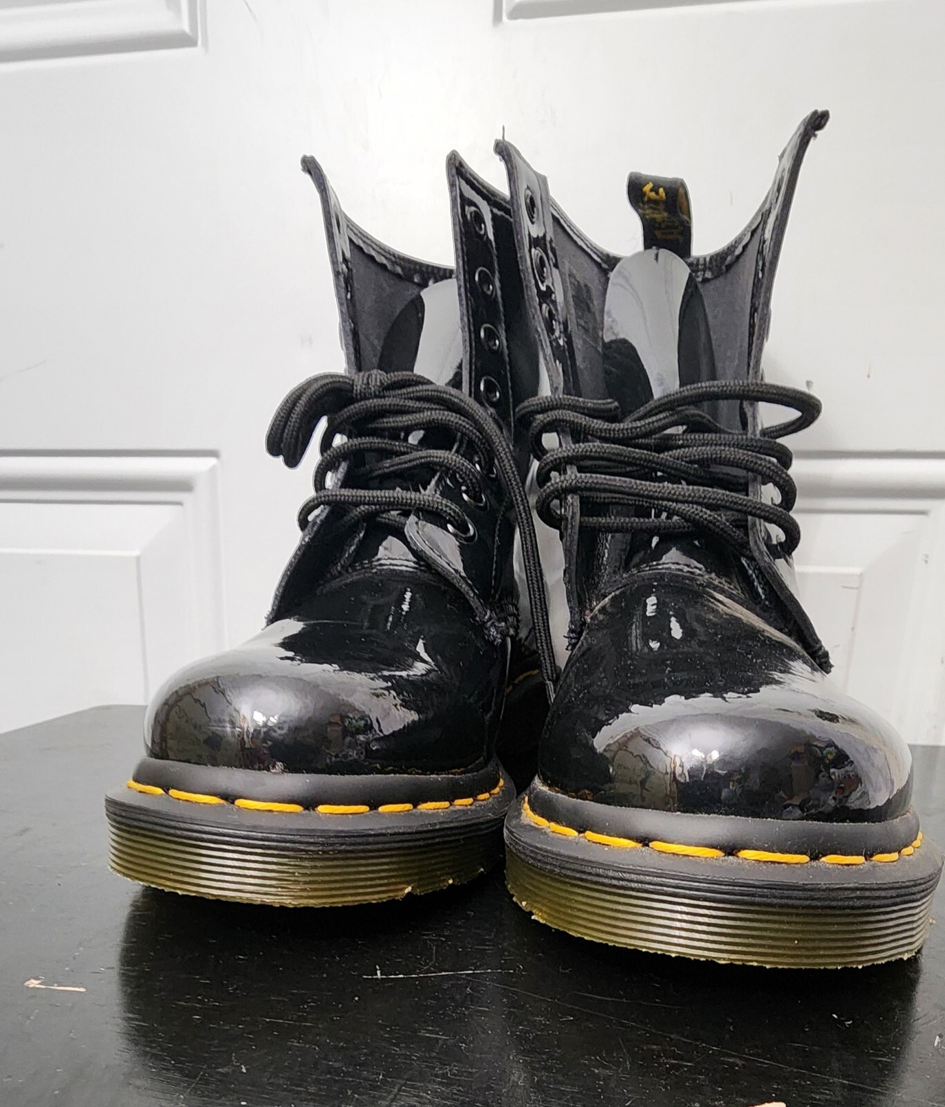 Dr. Martens 1460 Pascal Virginia Patent Leather Boots for Women, Size US 8