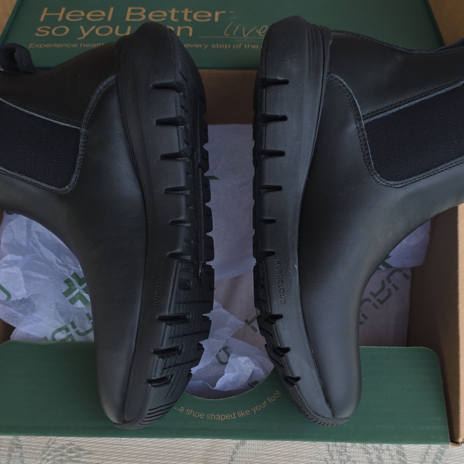 KURU Flex Astra Women’s Black Leather Ankle Bootie Pull-On US 9 Medium