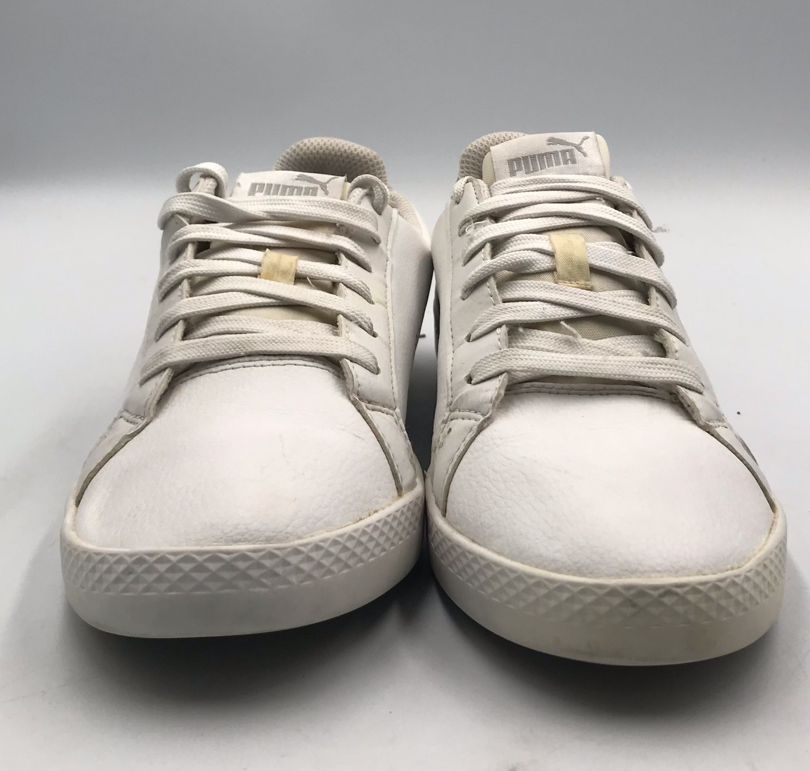 Puma Smash 366238 01 Womens 7.5 Comfort Shoes White Leather Low Top Sneakers