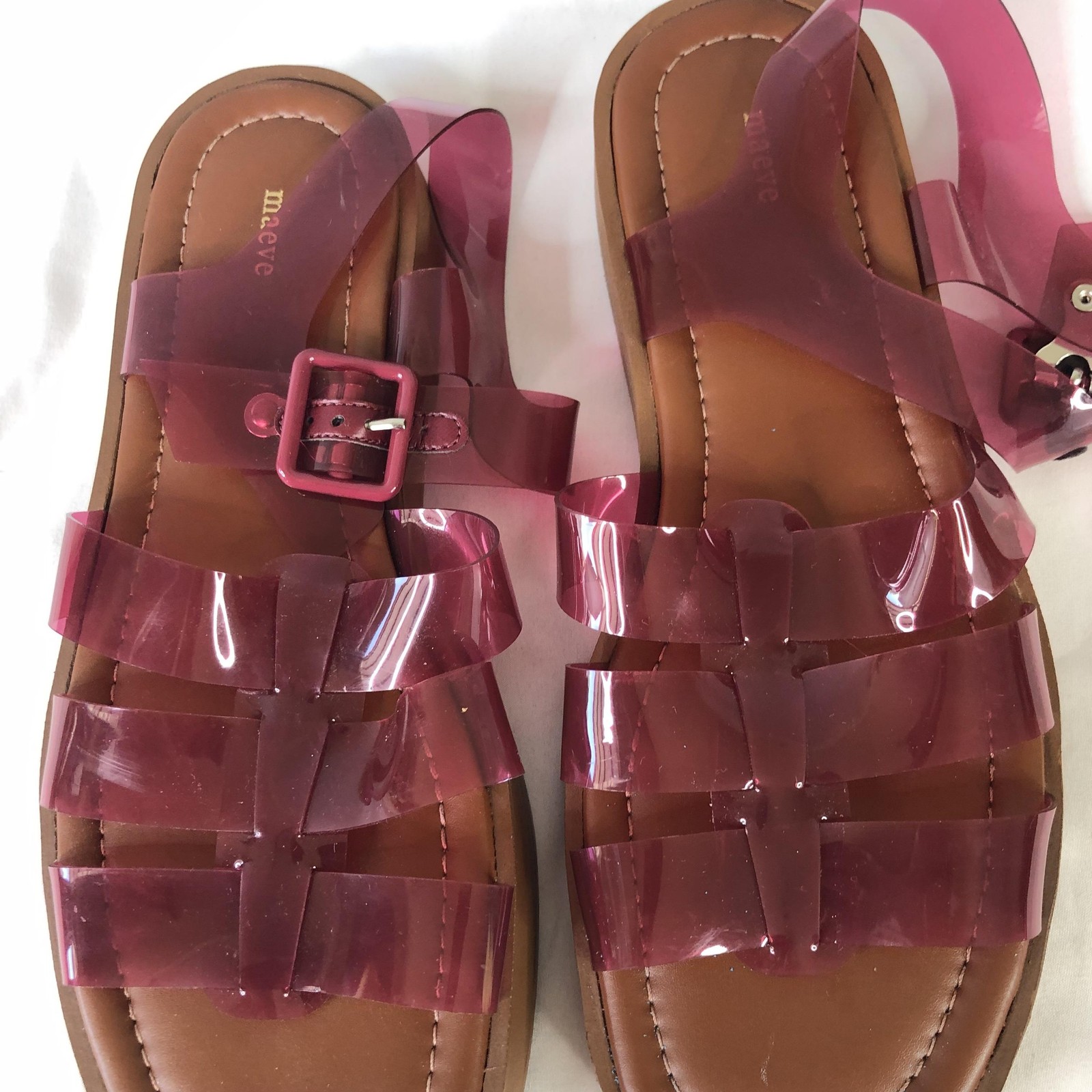 Maeve Shoes Womens Size 8.5 Pink Jelly Strappy Platform Sandals Fishermen Beach
