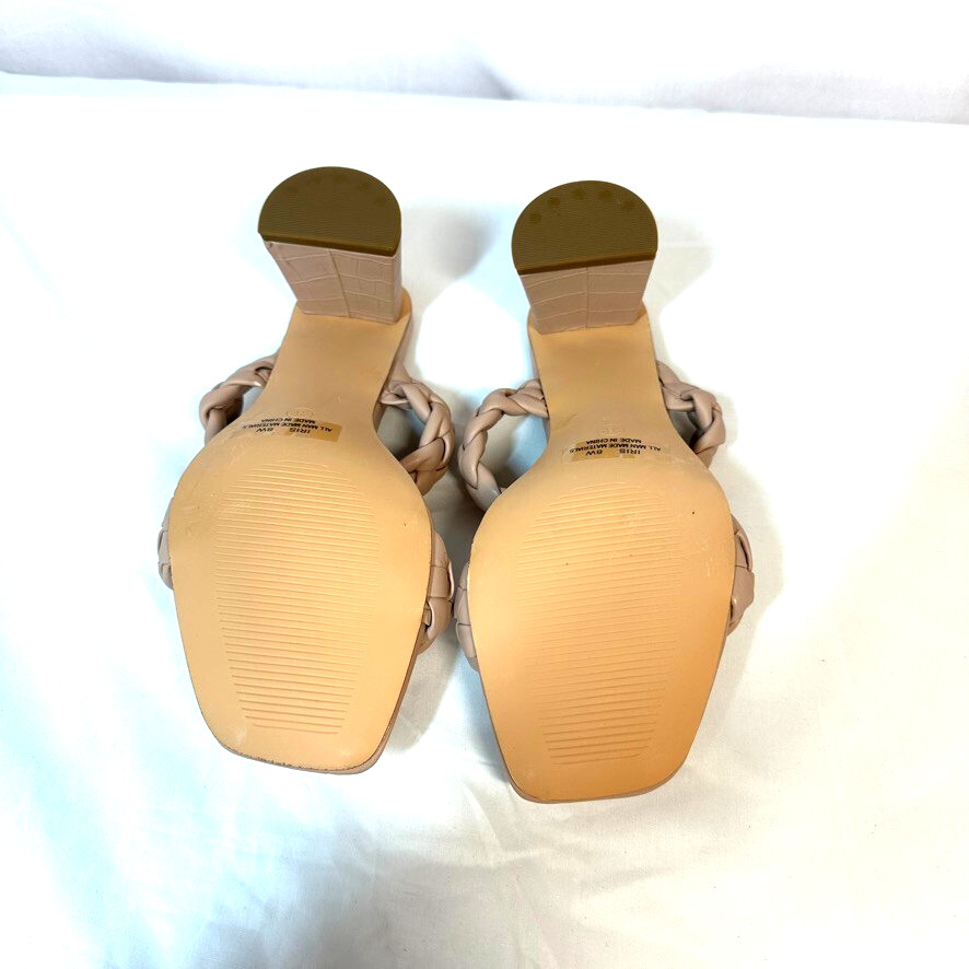 Cushionaire Iris Tan Sandal Braided 2 Strap Croc block 3.25″ heel Graduation