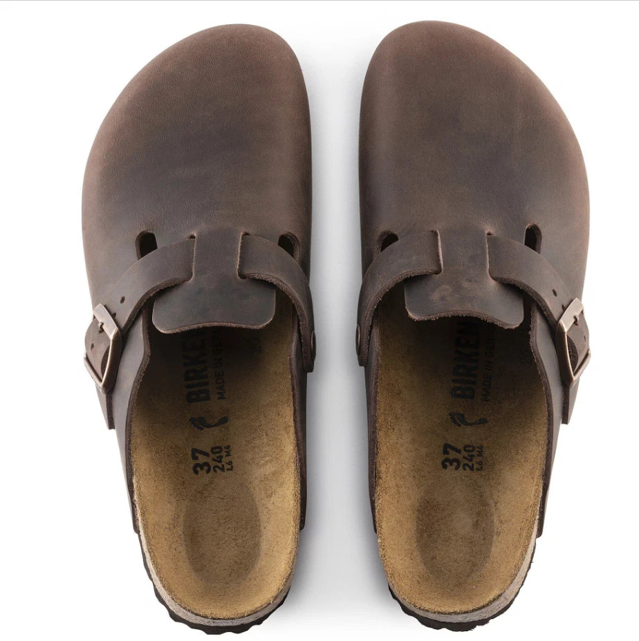 Birkenstock Boston Habana Oiled Leather Clog Shoes Narrow/Wide EU Size 37-45 NEW