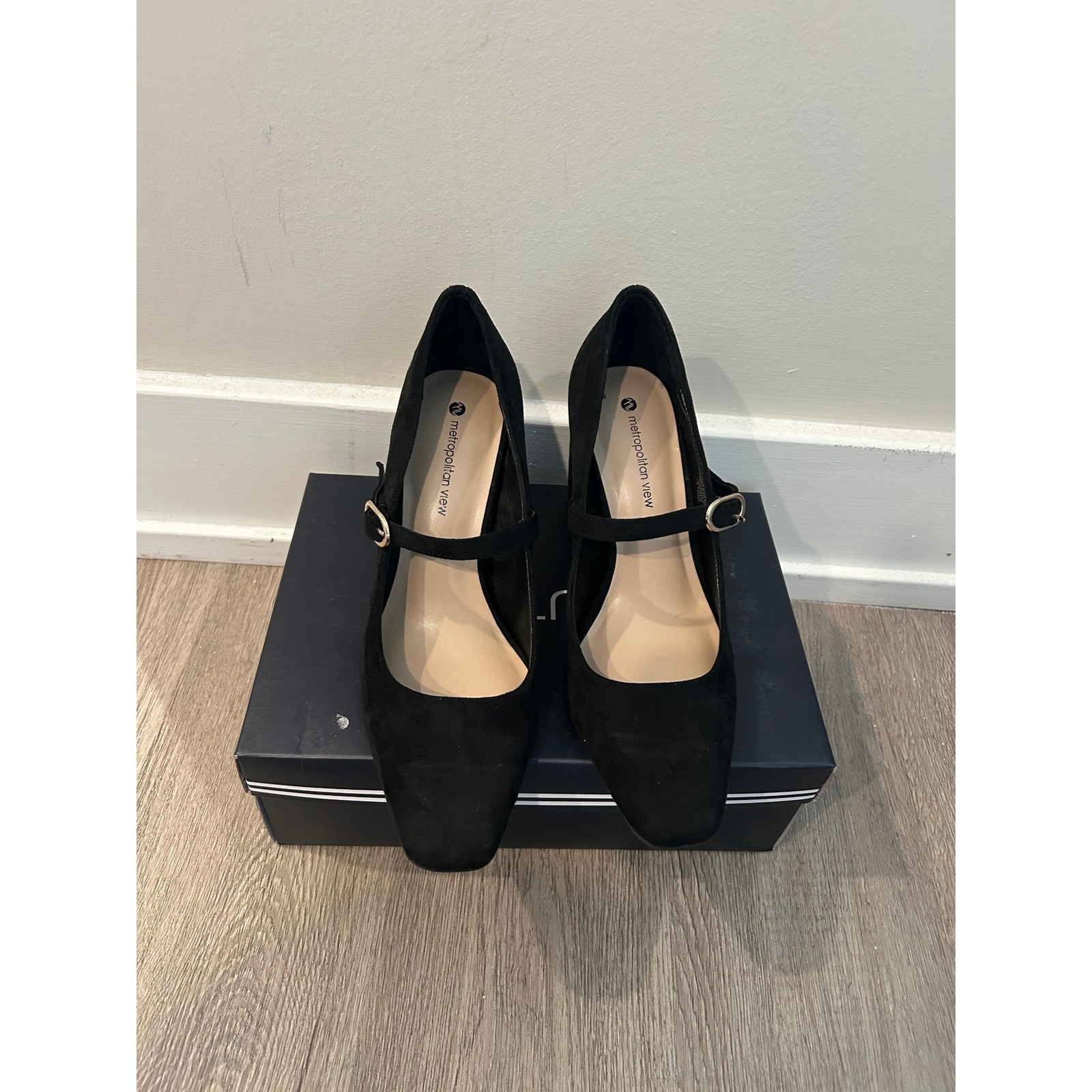 Metropolitan View Mary Jane Pumps Womens 7M Black NEW Square Toe Block Heel