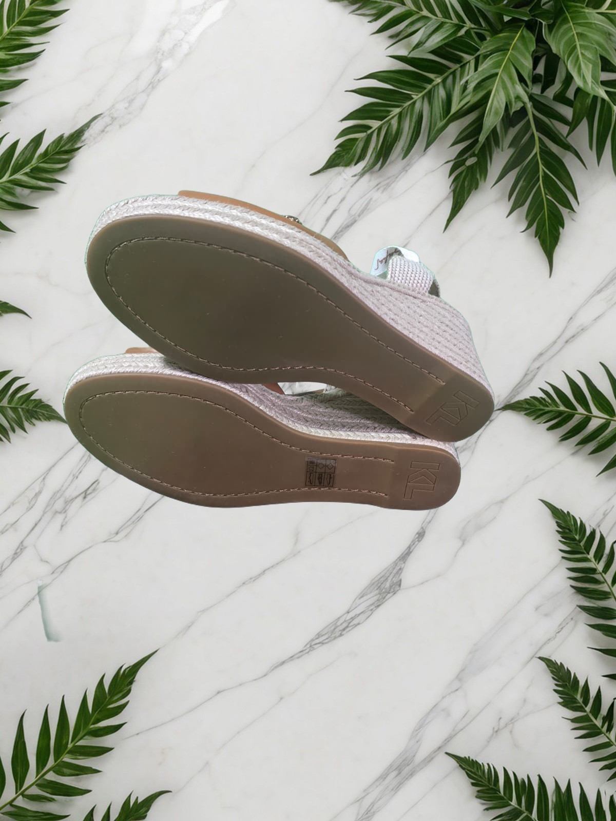 Ankle Tie Espadrilles Women’s Size 10 Platform Tan Karl Lagerfield Paris Cecilia