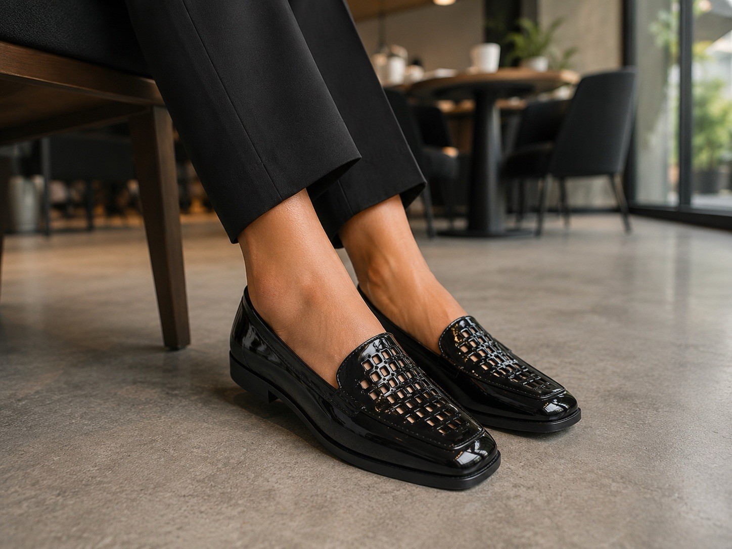 Enzo Angiolini Loafers Women’s 7.5M Black Patent Leather Cutout NWOB Brazil