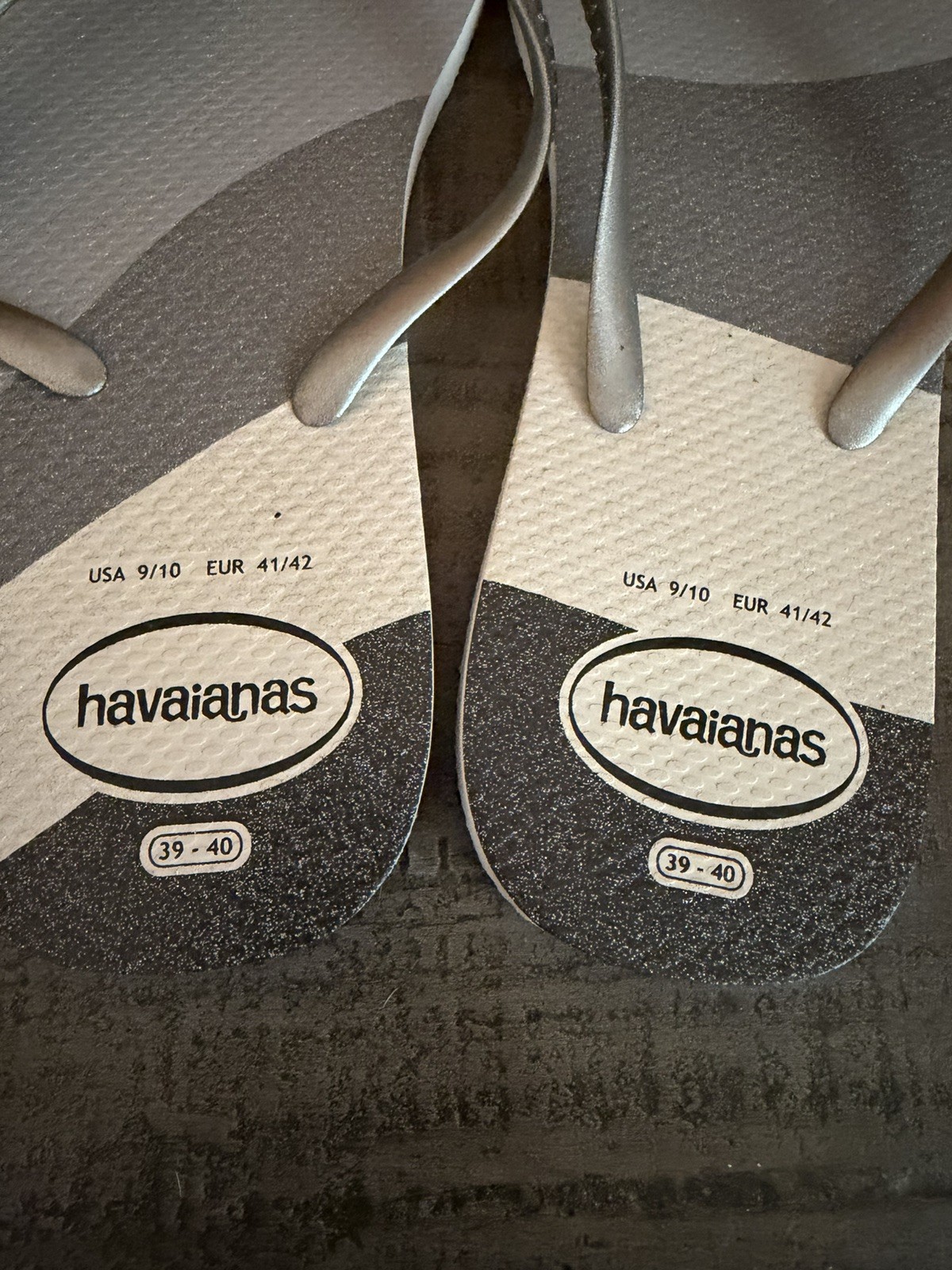 Havaianas Fantasia Gloss White Silver with Metallic Straps Wmns EU39-40/ US 9-10