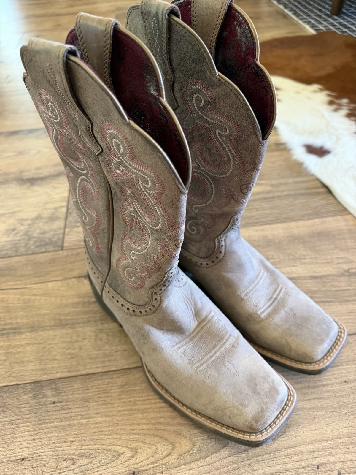 Ariat Women’s Quickdraw Western Boots Chocolate Brown, Wide Square Toe Size 7.5B