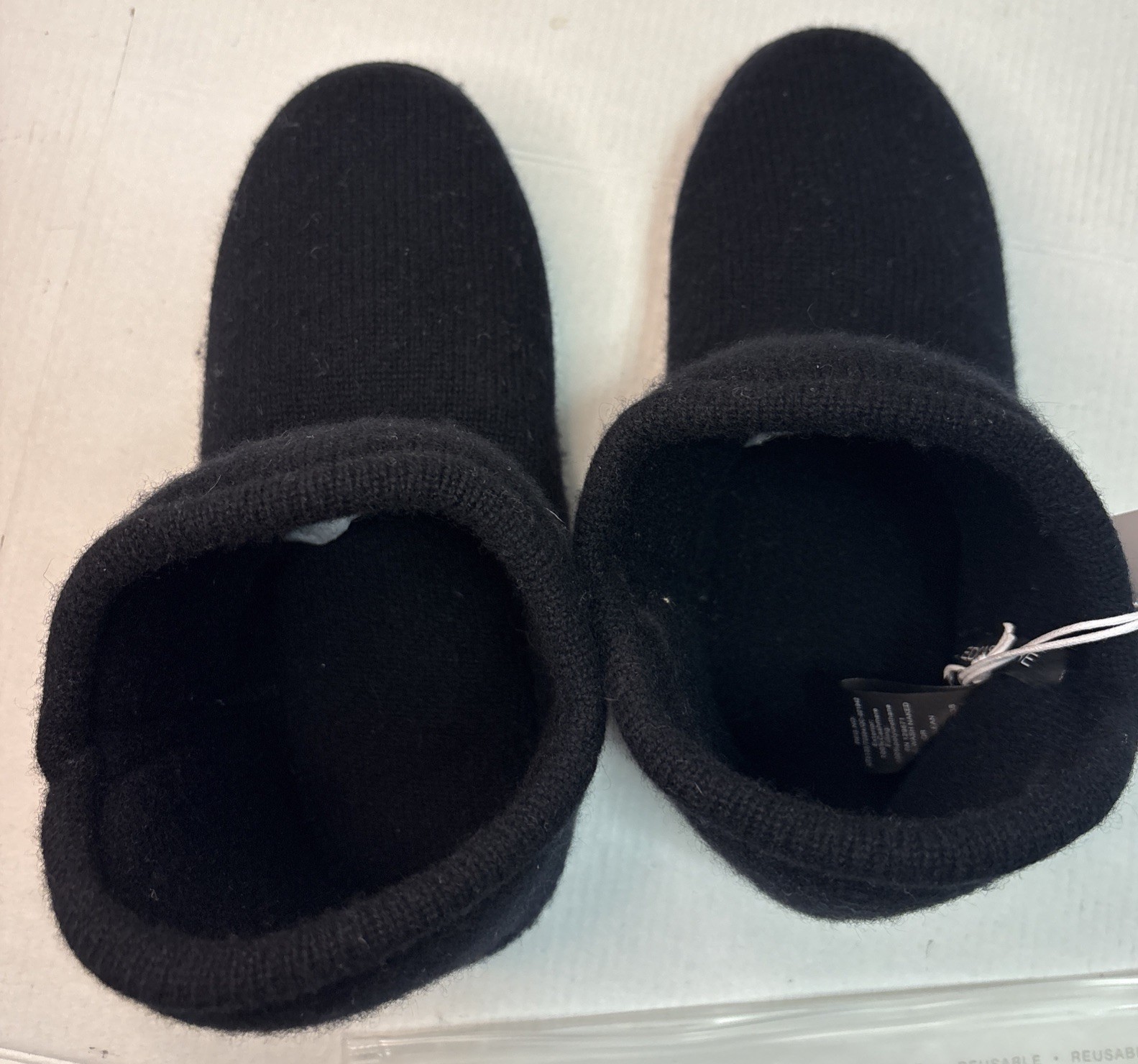 NEW Naked Cashmere Black Bootie Slippers Womens Size Medium w Bag NakedCashmere