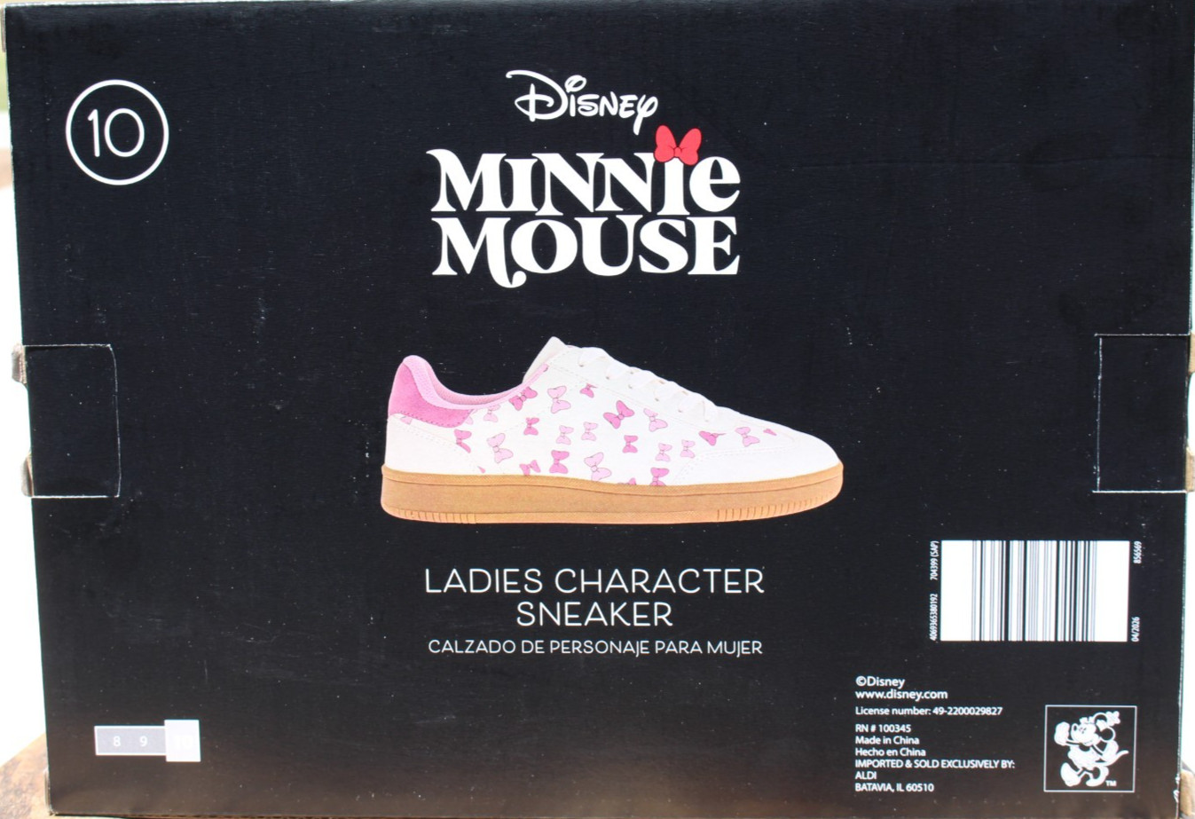 Disney Minnie Mouse Women’s Character Sneakers Size 10 NWT!