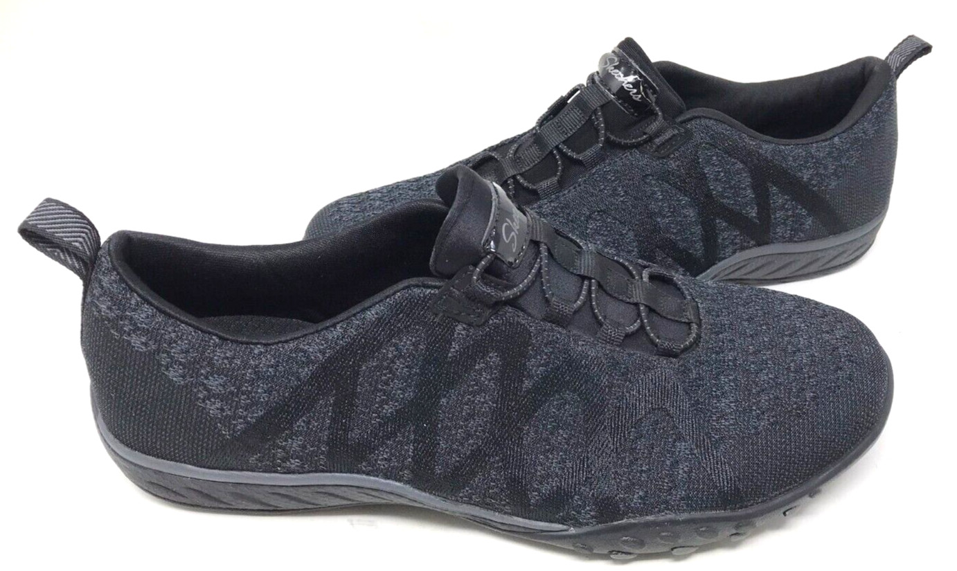 Skechers Women’s RF Breathe Easy Slip On Walking Shoes Black Size:8 180M