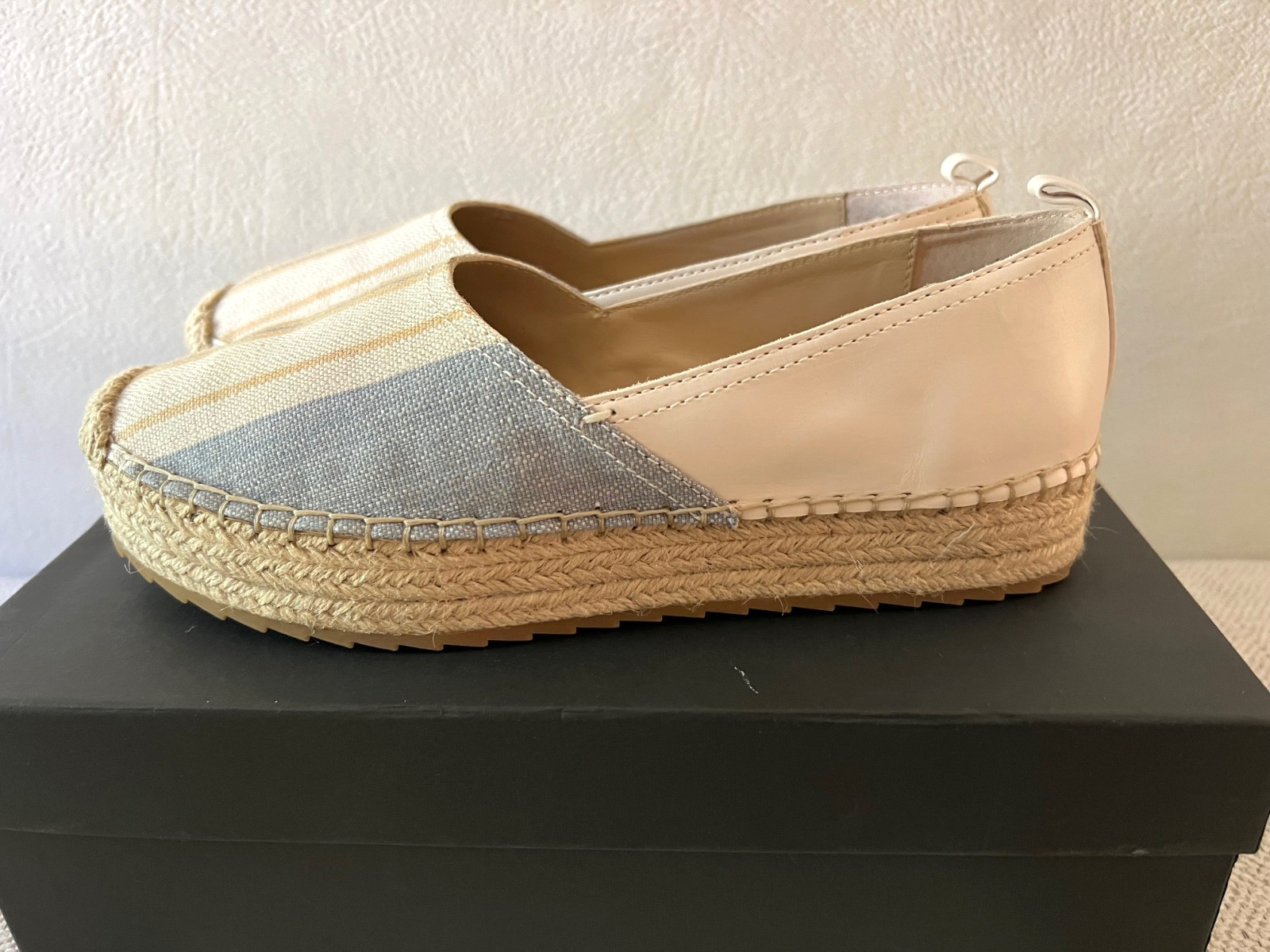 NEW Lafayette 148 Womens Sahara Textile Leather Espadrille Designer Shoes 8M NIB