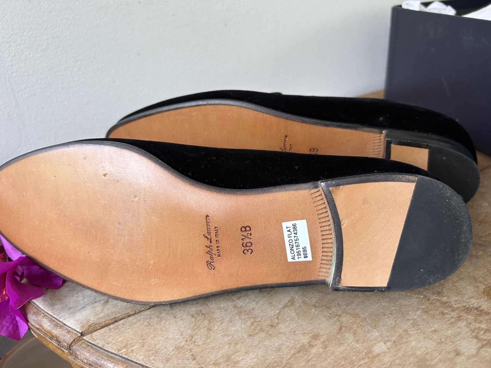 Ralph Lauren Purple Label Alonzo Deco Slipper Black Size 36.5B New*Read‼️