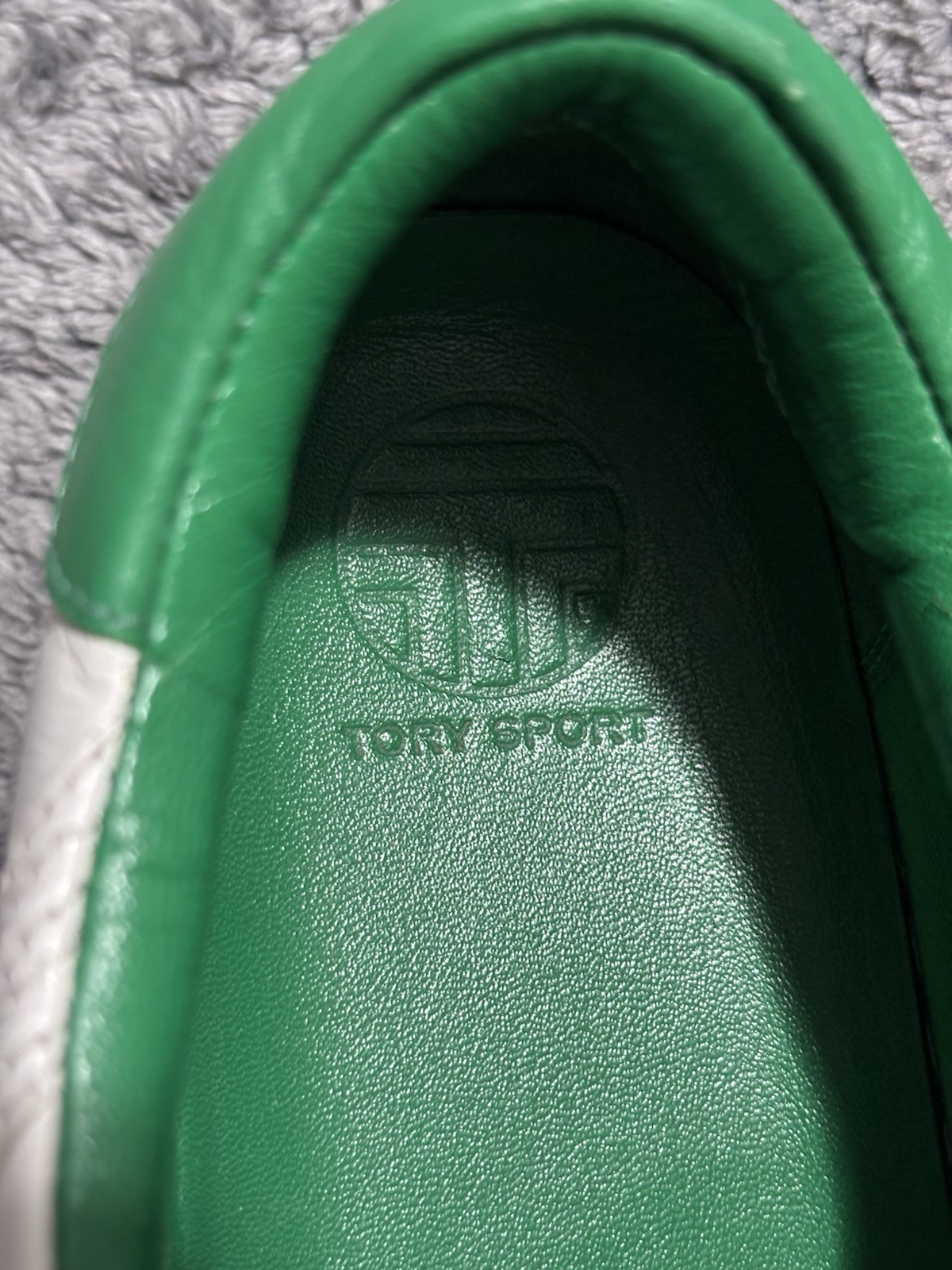 Tory Burch Women’s Sport Chevron Sock Sneakers, Size 7.5 Leather, Forest Green