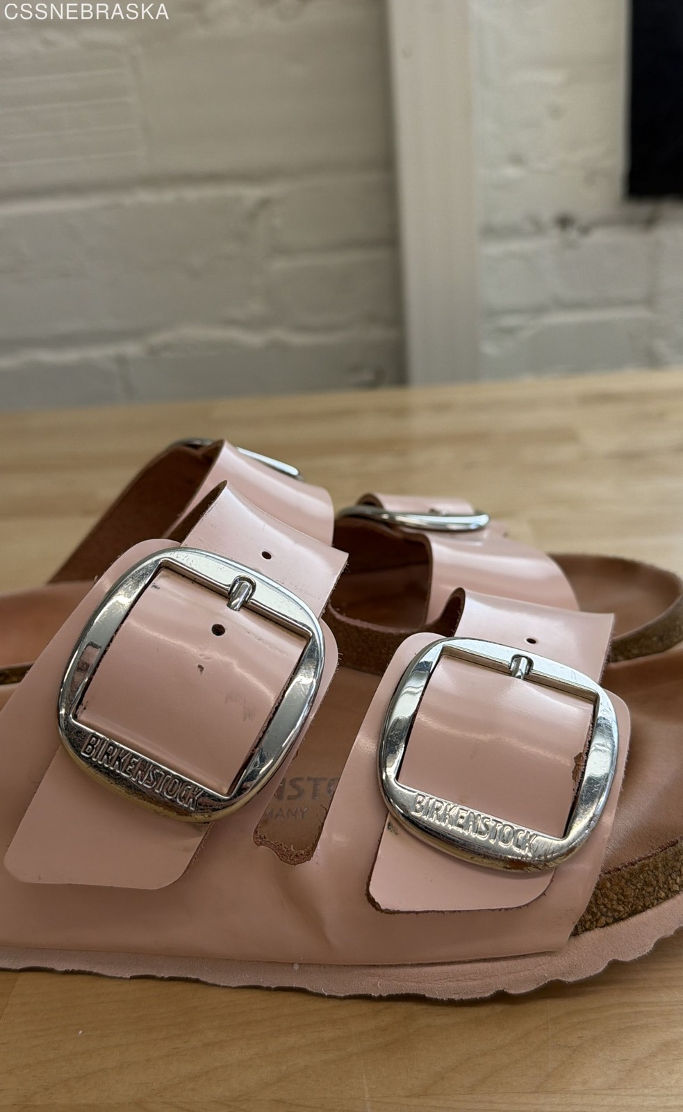 Birkenstock Arizona Big Buckle Rose Patent Leather Sandals Size 41 W10 M8
