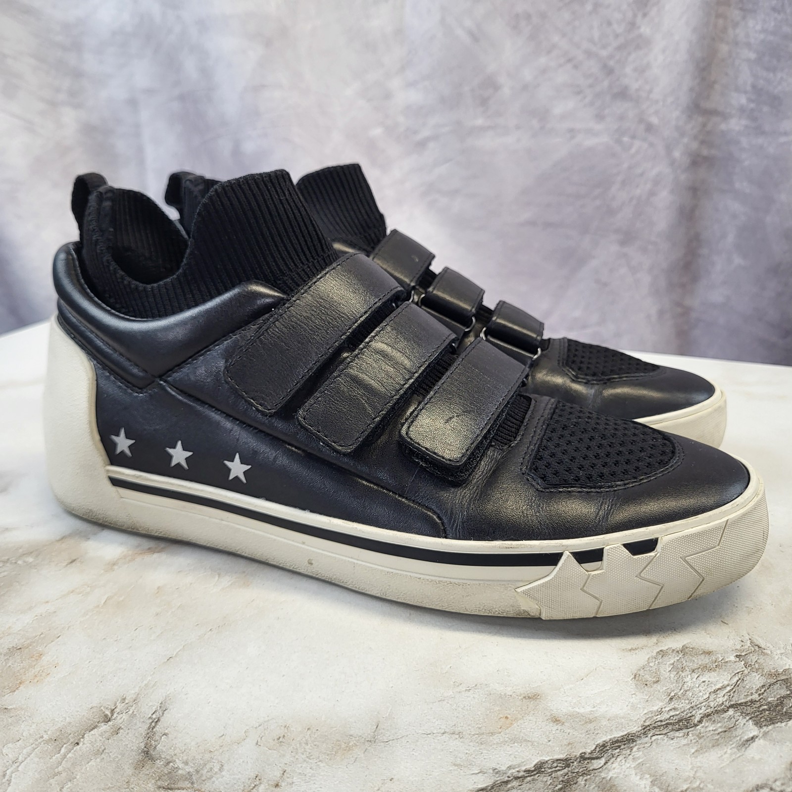 ASH Neptune sneakers Black White REd Star Strap Women’s 39/8.5-9
