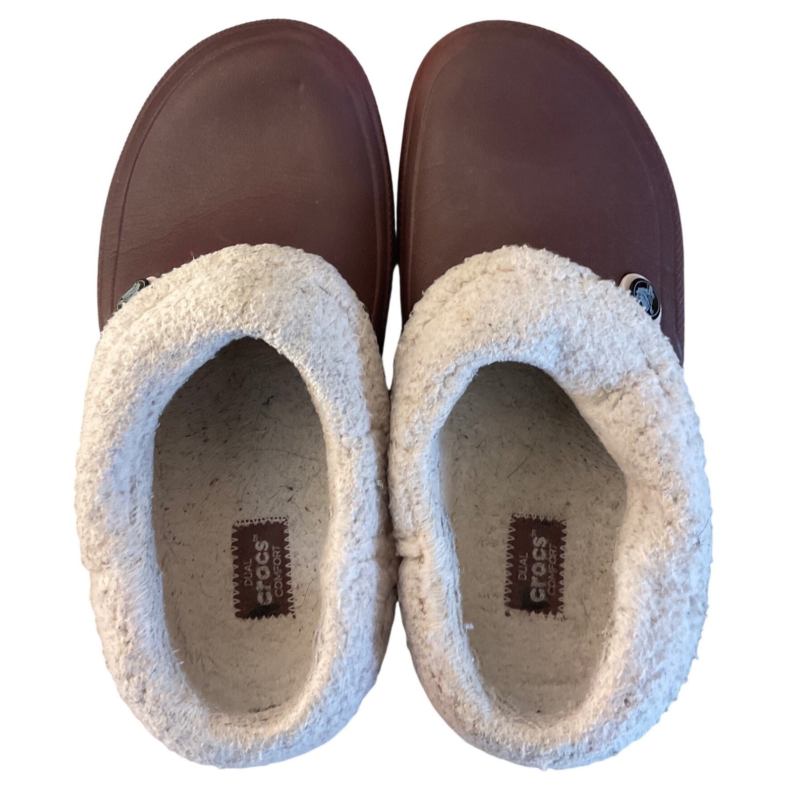 Adult Crocs Fleece Lined Clogs Gorpcore Cabin Cozy Loungewear Maroon W8 M6